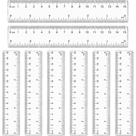 Plastic Rulers, 15 cm, Transparent Plastic Rulers, Soft Unbreakable Ruler for School, Office, Students, Drawing, Precise Measurement and Artistic Creation (1/5)