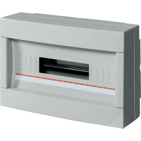 Centralino da parete, 18 moduli, con morsettiera 6x10mm, grigio, IP40 - Elettrocanali EC61018E (1/2)