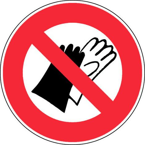 Panneau Interdiction de porter des gants - Rigide Ø80mm - 4021065