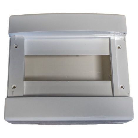 centralino da parete senza portello 8 moduli, grigio RAL 7035, 180x180x95 mm, IP40, ideale per installazioni elettriche interne