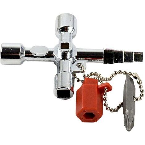 Alovez - Cl molette carre universelle 4 en 1 en alliage de Zinc pour interrupteur crois cl multifonction pour ouvreporte lectrique (1/5)