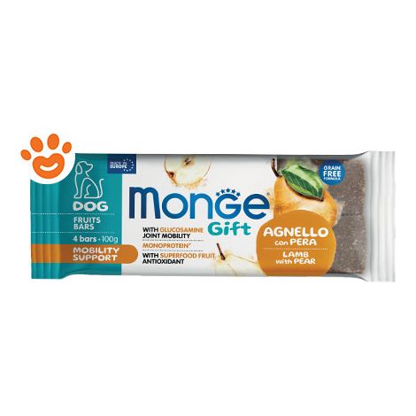 Monge Dog Gift Fruits Bars Mobility Support Agnello con Pera + OMAGGIO - Monge Dog Gift Fruits Bars Mobility Support Agnello con Pera + OMAGGIO - Confezione Da 100 Gr + OMAGGIO Monge GIFT