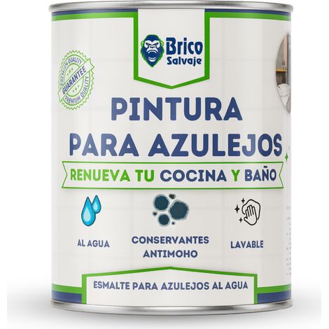 Pintura para Azulejos de Baño y Cocina, al Agua, Fácil Aplicación, Blanco Alpino, MATE, 4 Litros