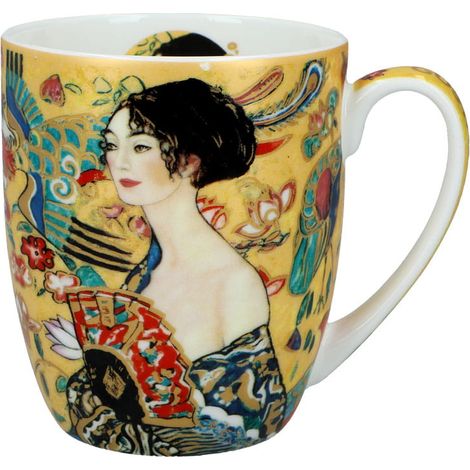 Carmani, tazza in porcellana t. Camio 380ml - Klimt/Donna con ventaglio (1/3)