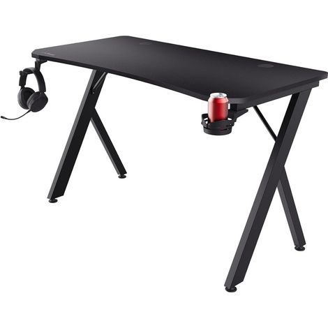 TRUST GXT 712 Dynamus 25533: Gaming Desk 120x60cm Carbon Look Metal Frame Negro (1/5)