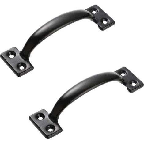 Poignee Meuble, 2 Pièces Poignee de Meuble Cuisine Vintage Acier Inoxydable Poignée pour Porte en Bois, Porte de Fer, Tiroir, Meubles à Chaussures, Noir (1/5)