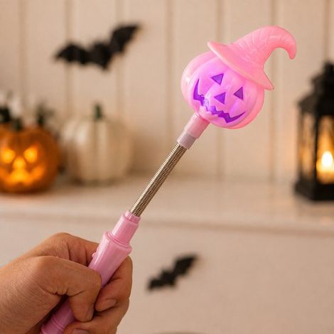 Lampe citrouille - Baguette lumineuse avec LED - citrouille et génie - Décoration d'Halloween lumineuse - Jouet - Accessoire d'Halloween pratique (1/5)