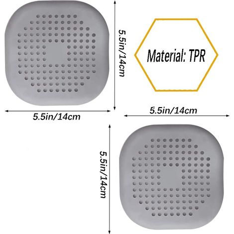 2 Pcs Protection de Drain de Silicone, Filtre Evier de Cuisine avec Ventouse, Filtre de Couverture de Drain de Baignoire, Filtre D'éVier de Cuisine Et Salle de Bain. (1/4)