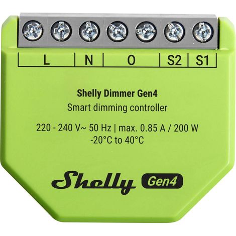 Shelly Dimmer Gen4 Shelly Variateur Wi-Fi, Bluetooth, ZigBee (1/4)