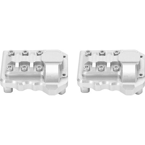 Lot de 2 couvercles de différentiel RC résistants, légers et haute solidité, avant et arrière, pour Traxxas 1/10 (argenté). (1/5)