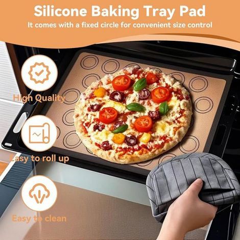 Tapis Cuisson - Silicone Alimentaire - Pour Macarons Et Pâtisserie - 42 X 29 5 Cm - 2 Pièces (1/5)