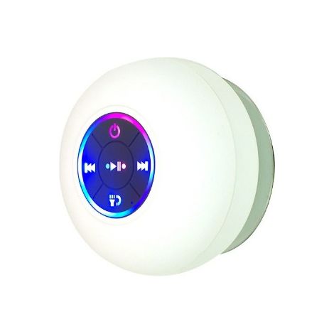 (Blanc) Nouvelle enceinte LED sans fil étanche Bluetooth pour salle de bain (1/5)