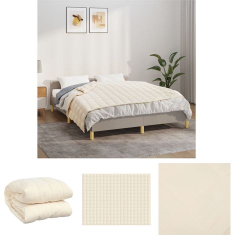 The Living Store Gewichtsdecke Hellcreme 150x200 cm 11 kg Stoff -  Decken (1/5)