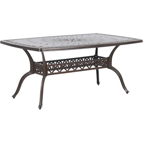 Gartentisch LIZZANO 165 cm 102 cm Metall Dunkelbraun (1/5)