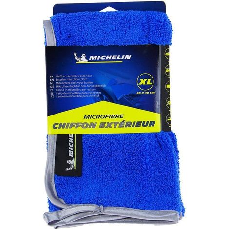 Microfibra exterior - MICHELIN - Especial carrocería - Pulido perfecto - Secado rápido - Formato XL 50x40cm - Azul