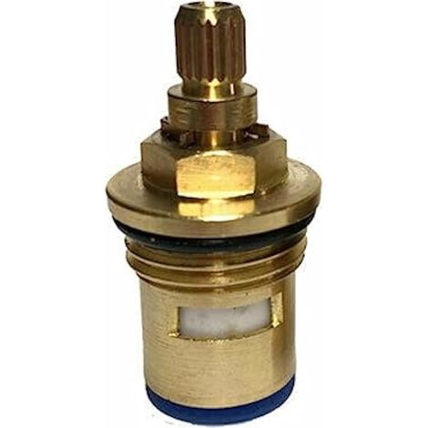 Cartouche de robinet en laiton, lot de 2, de rechange pour mitigeur céramique 1/2" x 45 mm, cartouche universelle compatible avec robinet quart de tour. (1/5)