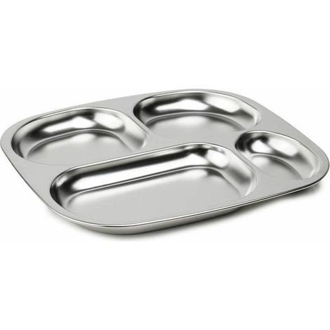 ThermoBaby Edelstahlplatte 21 cm 4 Fächer Babyessen