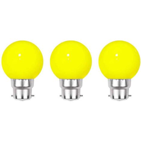 Lot de 3 ampoules Led Jaunes B22 Incassables - Guirlandes guinguette - Culot baïonnette (1/5)