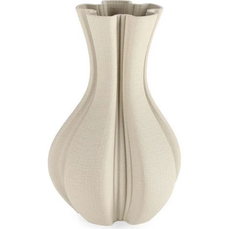 Vase Reiko beige 17x29 cm, 3D-gedruckte Keramik