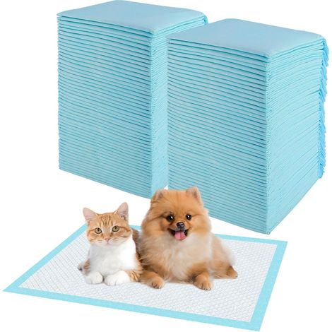 100 Pièces Alaise pour Chien, 33 × 45cm Tapis Absorbant Chiot, Tapis pour Chien Bébé avec 6 Couches pour Sécher Rapidement et Eliminer Les Odeurs, Convient pour Chat, Lapin, Cobaye (1/3)