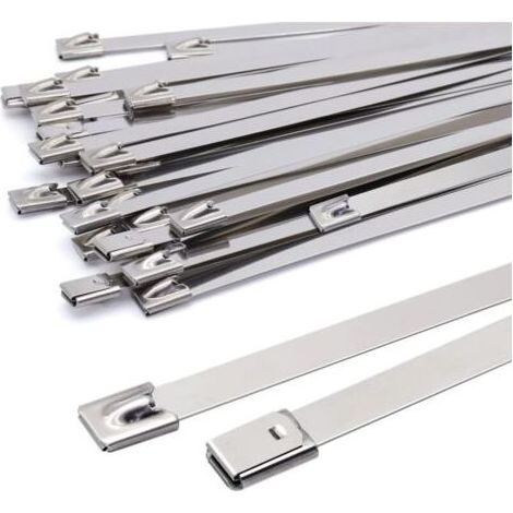 Collier De Serrage Métallique 500x7,9mm, Serre Câble En Acier Inoxydable Argent Attaches De Câble Robustes - Zip Ties Metal - Résistance À La 120kg, Lot De 100 Pièces - RWCollier et clip (1/4)