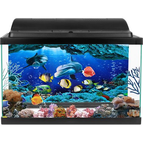 Poster décoratif de fond marin, autocollant en PVC, paysage pour aquarium, 61 x 30 cm (1/5)