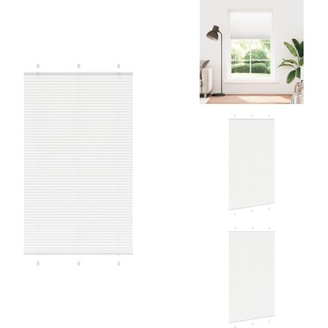 Store plissé blanc 115x200cm largeur du tissu 114,4cm polyester - Store Plissé - Stores Plissés - Store Plissé De Fenêtre - Plisse Aveugle (1/5)