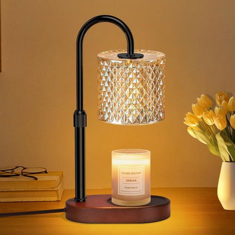 Lampe Chauffe Bougie, Chauffage Bougie avec Minuterie et Variateur,Réglable en Hauteur,avec 2 Ampoules,Candle Warmer Lamp pour Bougies Parfumées en Verre, Maison, Chambre, Décoration (1/5)
