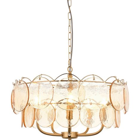 Merano Thistle Suspension en laiton vieilli brossé et verre à champagne fait main 5 LED 7 W E14 (1/5)