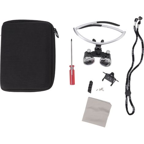 Lot de 2 Loupes Binoculaires Frontales 3,5x avec Lunettes de Tête et Boîte pour Chirurgie Dentaire, Identification de Bijoux (1/5)