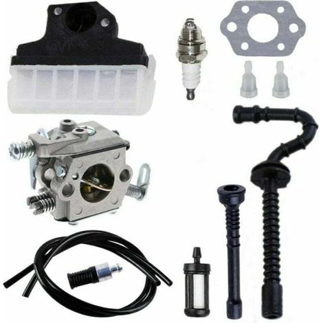 Carburateur + Filtre à air + Bougie d’Allumage + Tuyau d’Essence/d’Huile pour Tronçonneuse STIHL 021 023 025 MS210 MS230 MS250 Carburateur