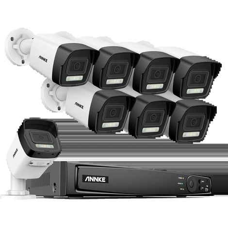 Sistema de cámaras de seguridad, resolución 4K, tecnología de detección inteligente, NVR de 8 canales, 8 cámaras, 1 TB (1/2)