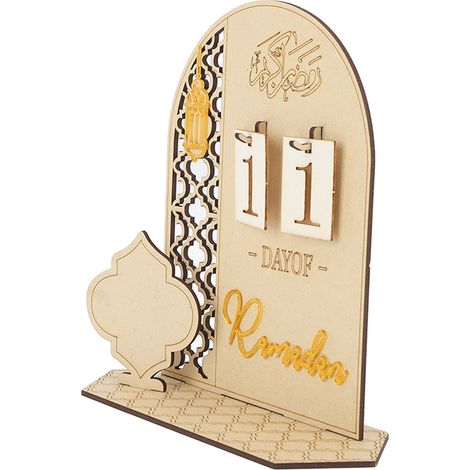 Calendrier de compte à rebours du Ramadan en bois décoratif, à faire soi-même, pour la fête de l'Aïd à la maison (Type B) (1/5)