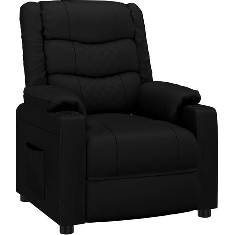 Recliner Chair Black Faux Leather vidaXL (1/5)