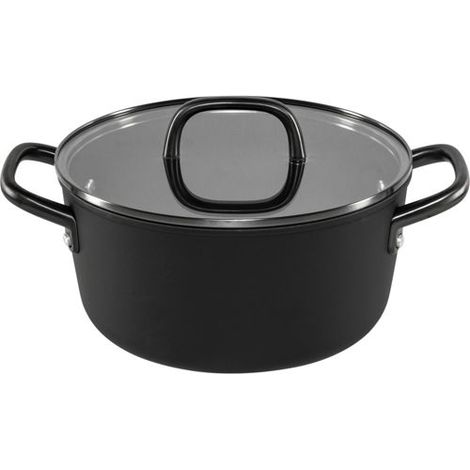 ZWILLING Milano Kochtopf mit Glasdeckel 24 cm, schwarz