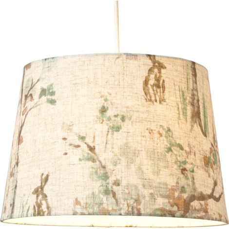 Litecraft Ossie Woodland Style Easy to Fit Natural Lampshade Ceiling Light Shade (1/5)