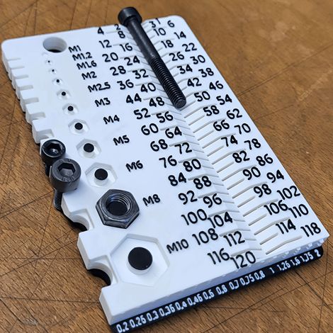 1pc Outil de mesure pour boulons, écrous et vis, Adapté aux spécifications M1-M10, Outil auxiliaire portable, Outil de mesure nécessaire dans le studio, Petit cadeau pour hommes (1/4)