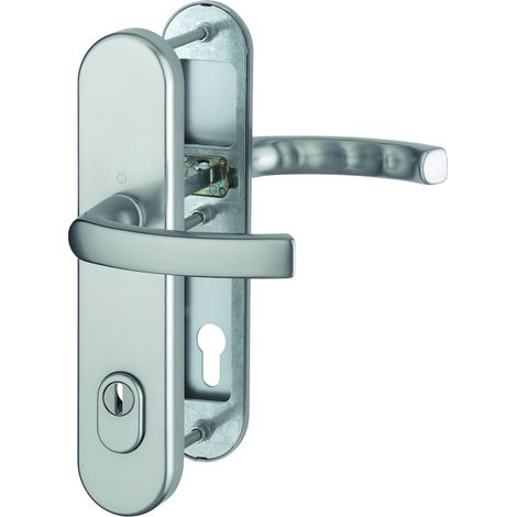HOPPE® Schutz-Drückergarnitur mit Langschild Luxembourg 199/3332ZA/3310, 10/92 mm, Aluminium, 3752689