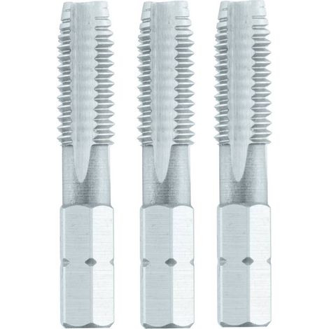 3 Tarauds à Main HSS Métrique ISO DIN 13 - Aciers, Fontes 60° M10 x 1.5 x Lt. 70 x Lu. 24 x Q. 5.5 mm x Z2-P - Diamwood