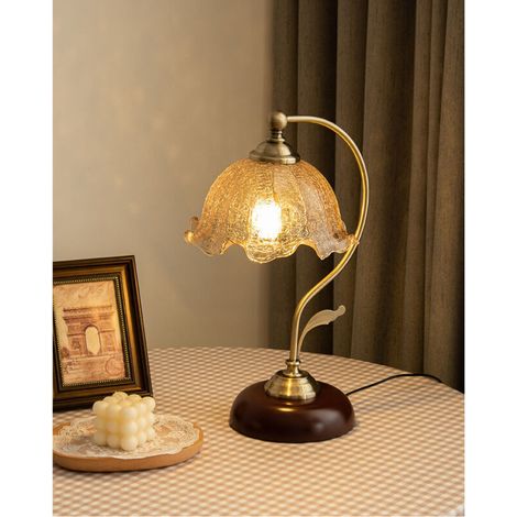 Retro table lamp, master bedroom bedside lamp, remote control version (three colours + brightness adjustment) (1/4)