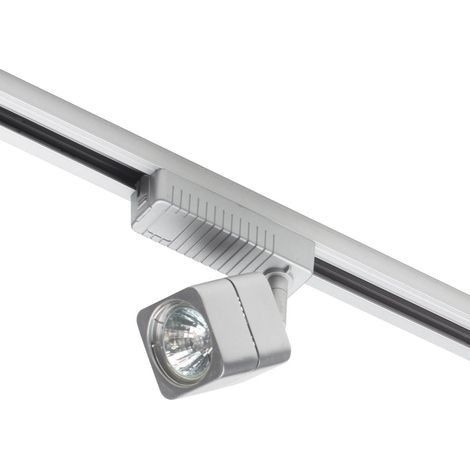 Litecraft Track Light Spotlight Head MR16 Adjustable Square Fitting - Silver