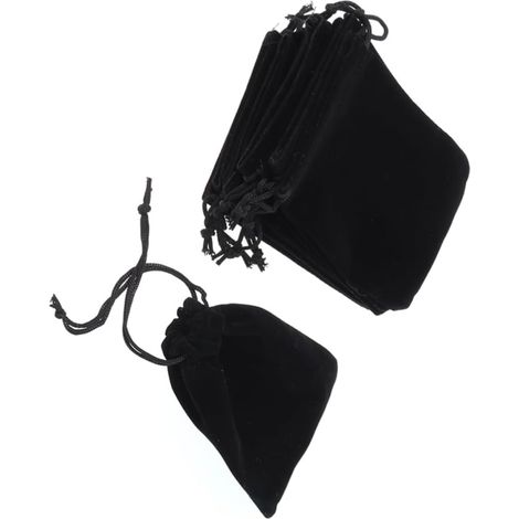 Lot De 10 Paquet à Cordon En Velours Noir 9x12 Cm, Pochettes Bijoux Souples, Rangement Présents Mariage, Bonbons Et Bijoux, Usage Réutilisable Pour Fêtes Et Événements (1/4)