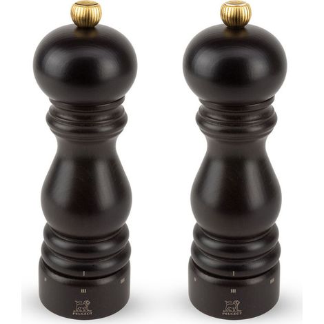 Peugeot 2-2346100 Paris u'Sele Set macina sale e pepe regolabile in legno di faggio con meccanismo in acciaio inox altezza 180 mm colore Cioccolato