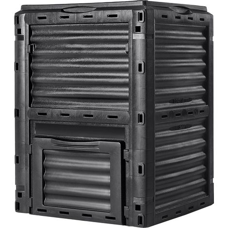 VEVOR Compostador de Jardín 300 L sin BPA Contenedor de Abono para Exteriores con Tapa Puerta Inferior Gran Capacidad Fácil de Instalar para Recolectar Hojas Compostaje Creación Rápida Suelo Fertil