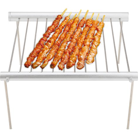 Barbecue de camping portable et compact en acier inoxydable, pliable, pour les randonneurs. (1/5)