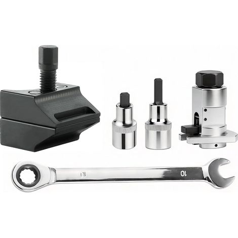 Lot de 5 Écarteur de Fusée de Direction à Moyeu, Kit Écarteur de Jambe de Force, Écarteur Rotule Suspension, Écarteur de Jambe de Force, Jambe à Ressort en Acier avec clé + extracteur Long et Court (1/5)