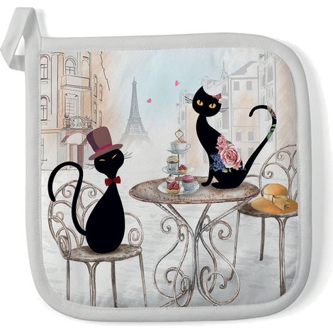 Manique de cuisine chats à Paris 20 x 20 cm (1/2)