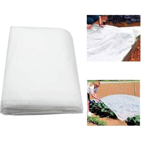 Couverture végétale non tissée antigel - Toile de protection pour plantes potagères d'hiver - Couverture froide Couverture froide - 3m 4m - blanc (1/4)