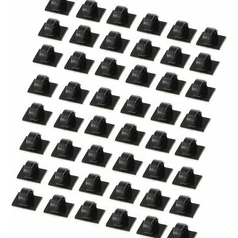 50 attaches de câbles autocollantes polyvalentes, serre-câbles, clips de gestion des câbles, adhésif de qualité supérieure (1/5)