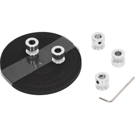 5 Pièces Poulies 20 Dents Courroie Synchrone Ouverte en Caoutchouc avec Clé Accessoires Imprimante 3D (1/5)